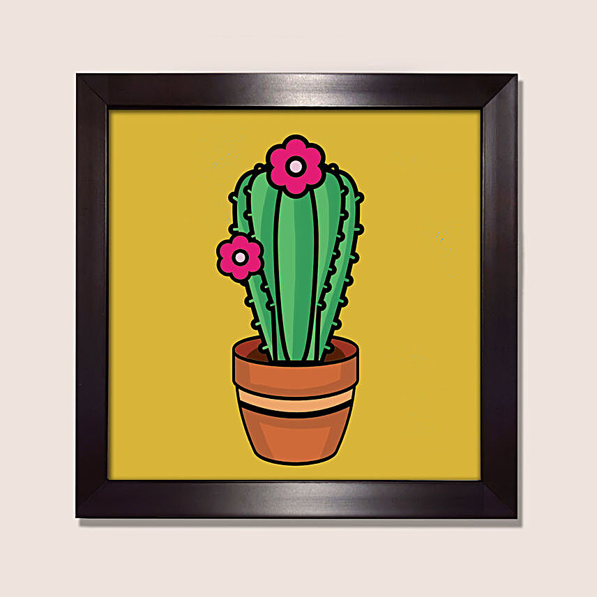 Illustrated Style Cactus Painting