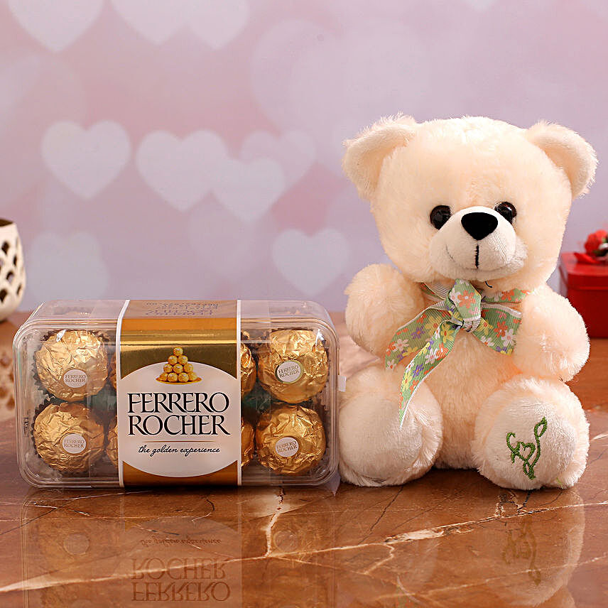 Ferrero Rocher Chocolates Cute Teddy:Soft Toy