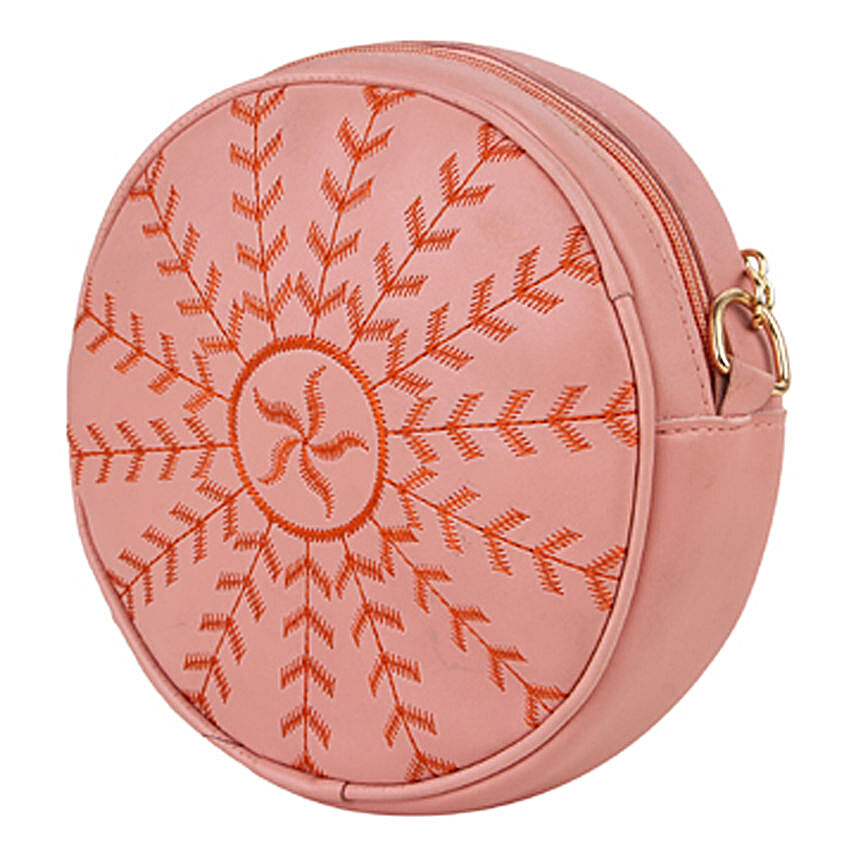 Vivinkaa Round Embroidered Pink Sling