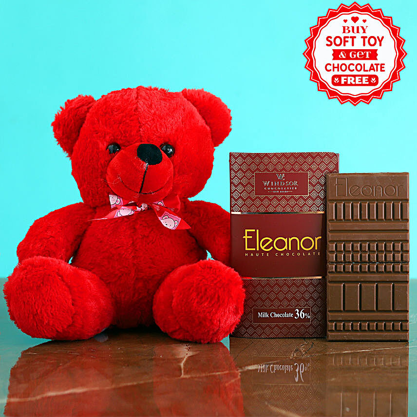 Cute Teddy With Free Windsor Chocolate