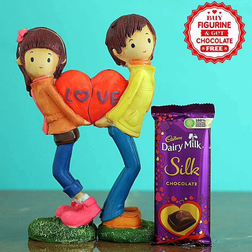 Love Couple Figurine With Free Dairy Milk Silk