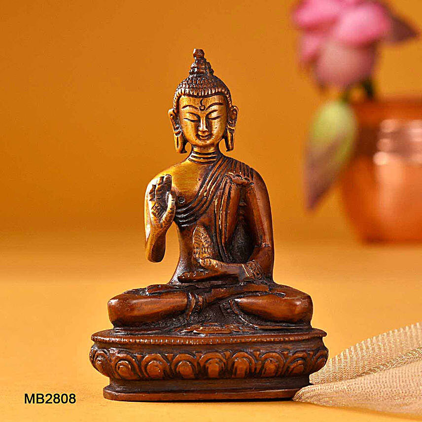 Sitting Buddha Blessing Hand Idol:Send Home Decor for Diwali
