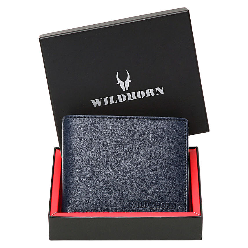 Wildhorn Full Grain Leather Wallet- Blue