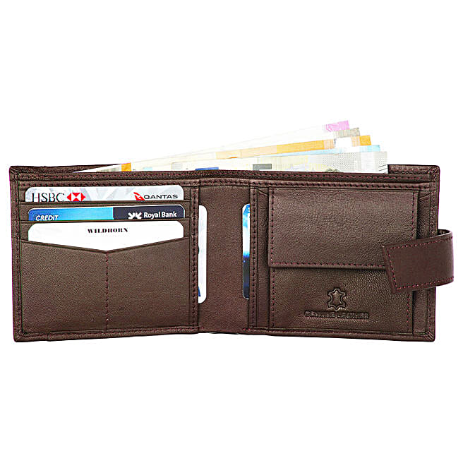 WILDHORN India Brown Men's Wallet - Bi-Fold With Zippered Compartment, 9 Card Slots - View #4