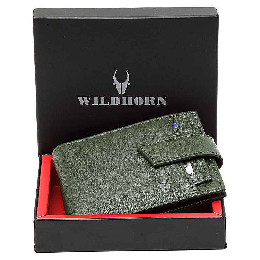 Wildhorn Green Leather Wallet:Leather Gifts
