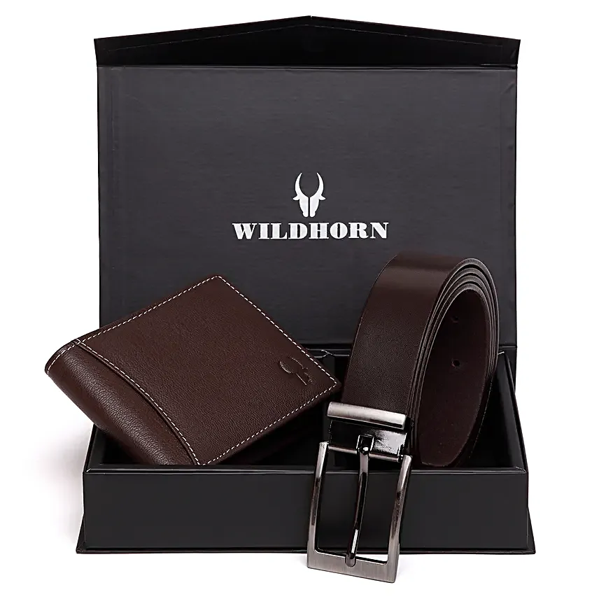 Wildhorn Premium Wallet Gift Set Brown