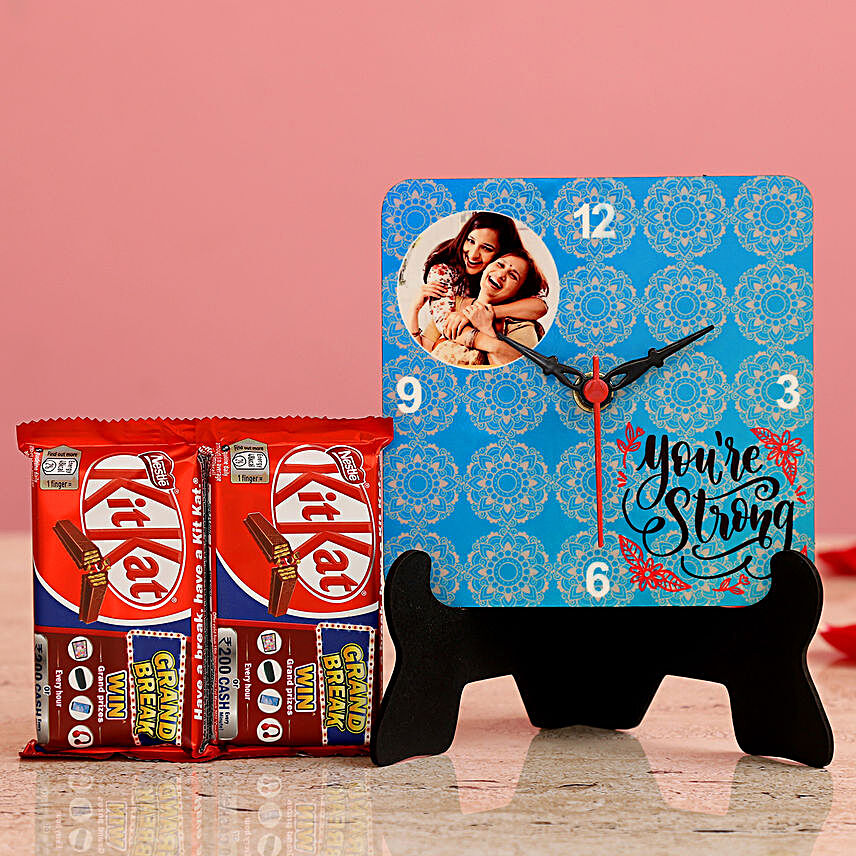 You re Strong Personalised Table Clock KitKat