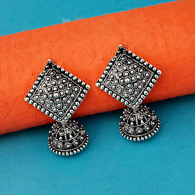 Buy/Send Unique Oxidised Jhumki Earrings Online- FNP
