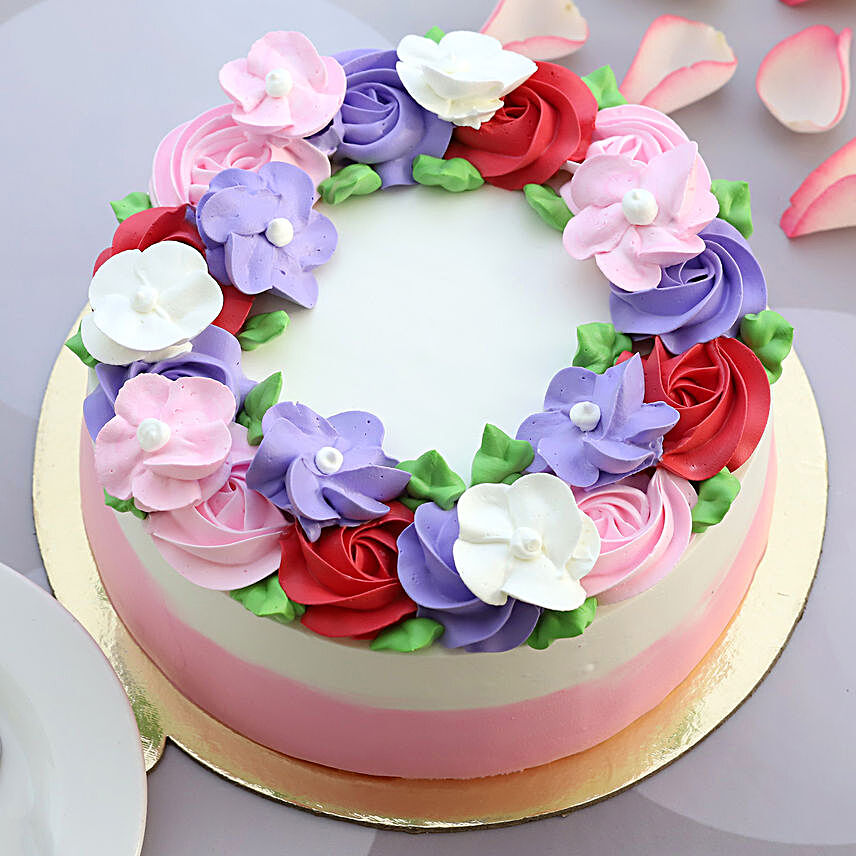 Floral Blossom Chocolate Cake:Karwa Chauth Cakes