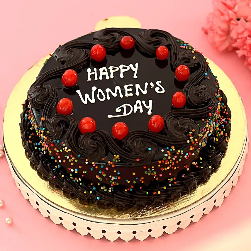 Happy Women s Day Truffle Cake Eggless 2 Kg
