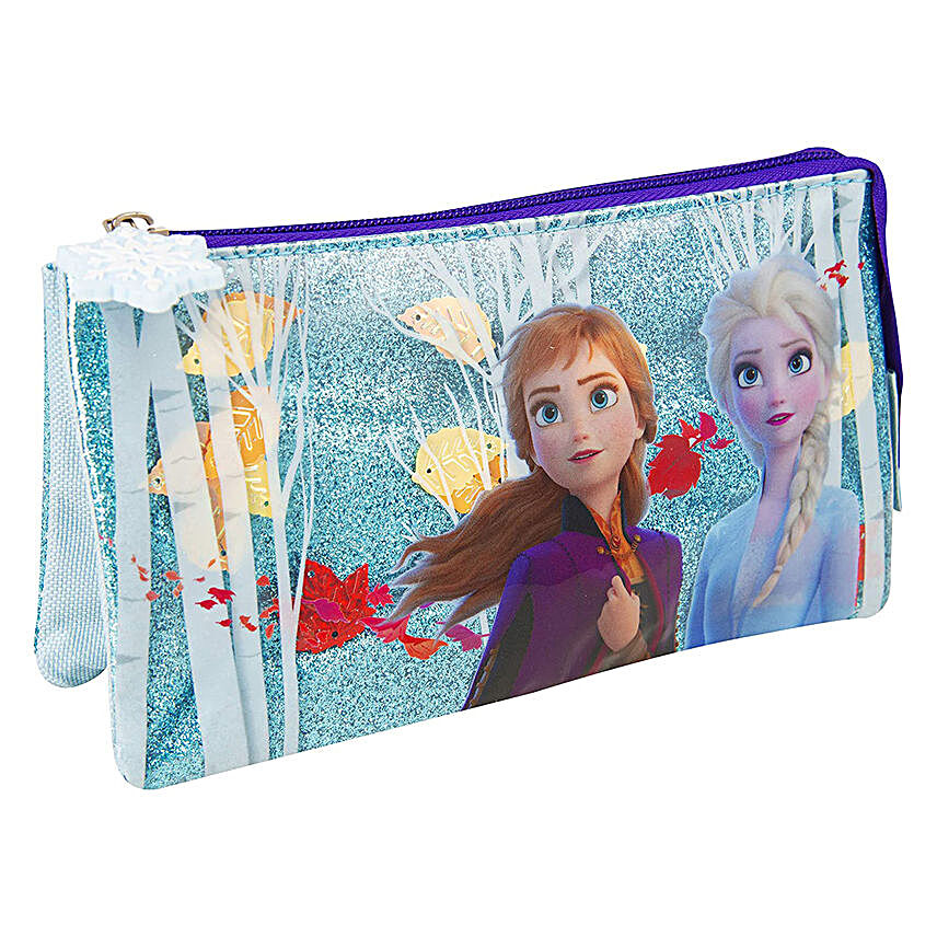 Frozen 2 Confetti Pencil Case With Pom Pom:Handbags and Wallets
