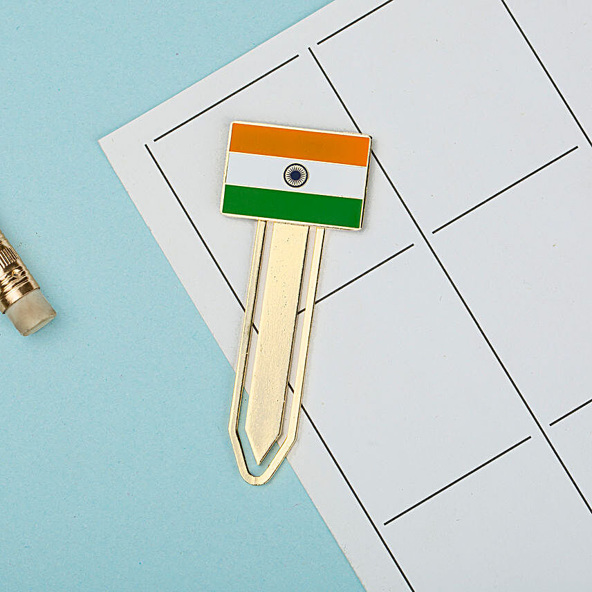 Indian Flag Metallic Bookmark