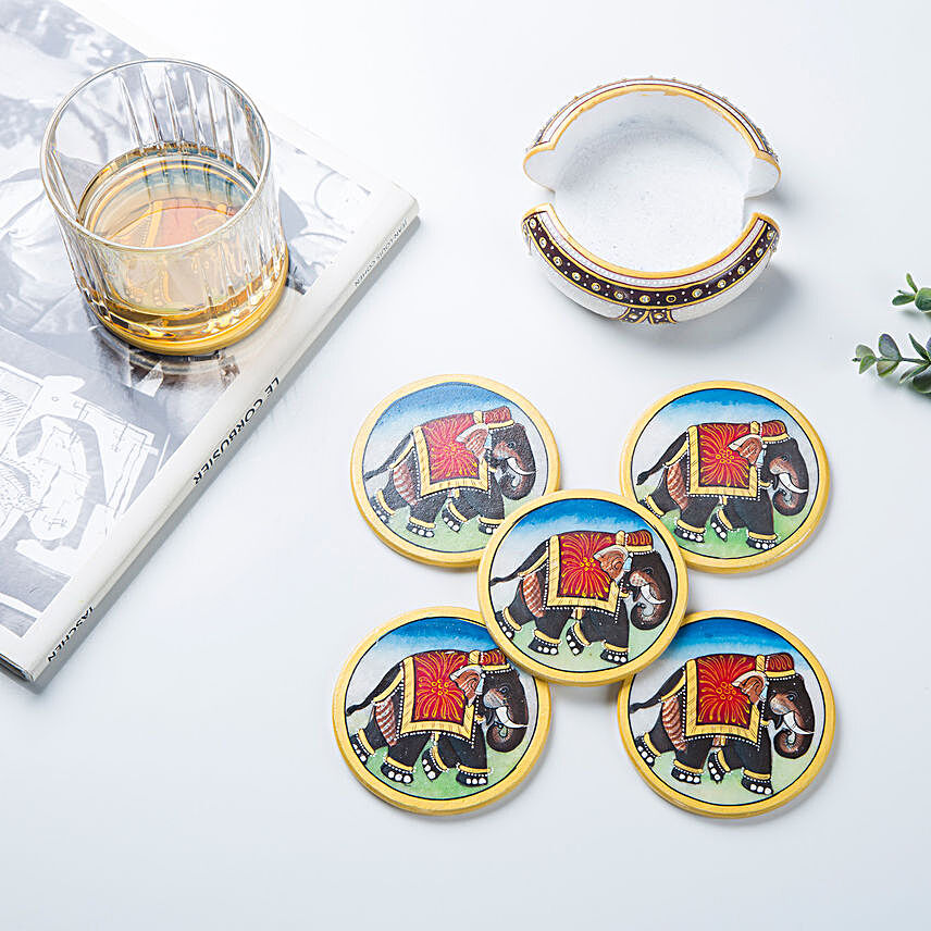 Hand Painted Tusker Coasters