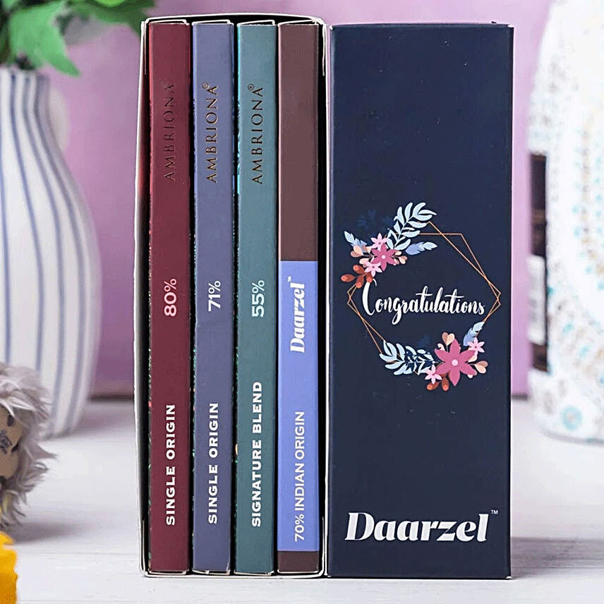 Daarzel Dark Chocolates Congratulations Gift Pack Of 4