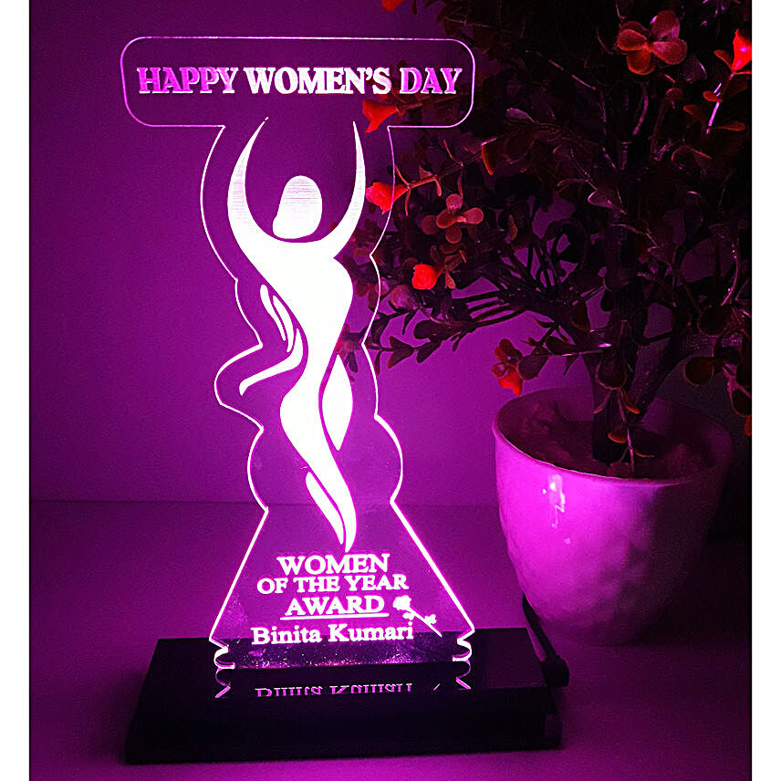 Happy Women s Day Personalised LED Lamp
