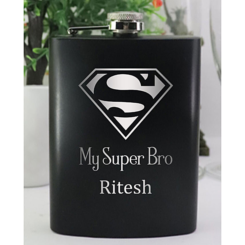 My Super Bro Personalised Hip Flask