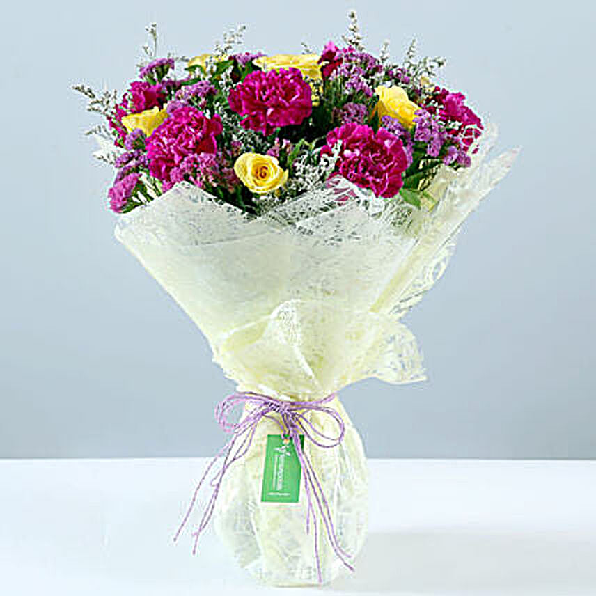 Send Online Purple & Yellow Rose Bouquet