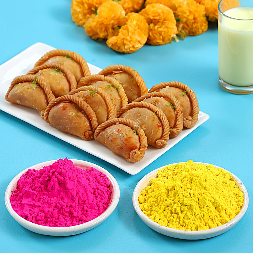 Holi Special Traditional Gujiya Gulal Packets