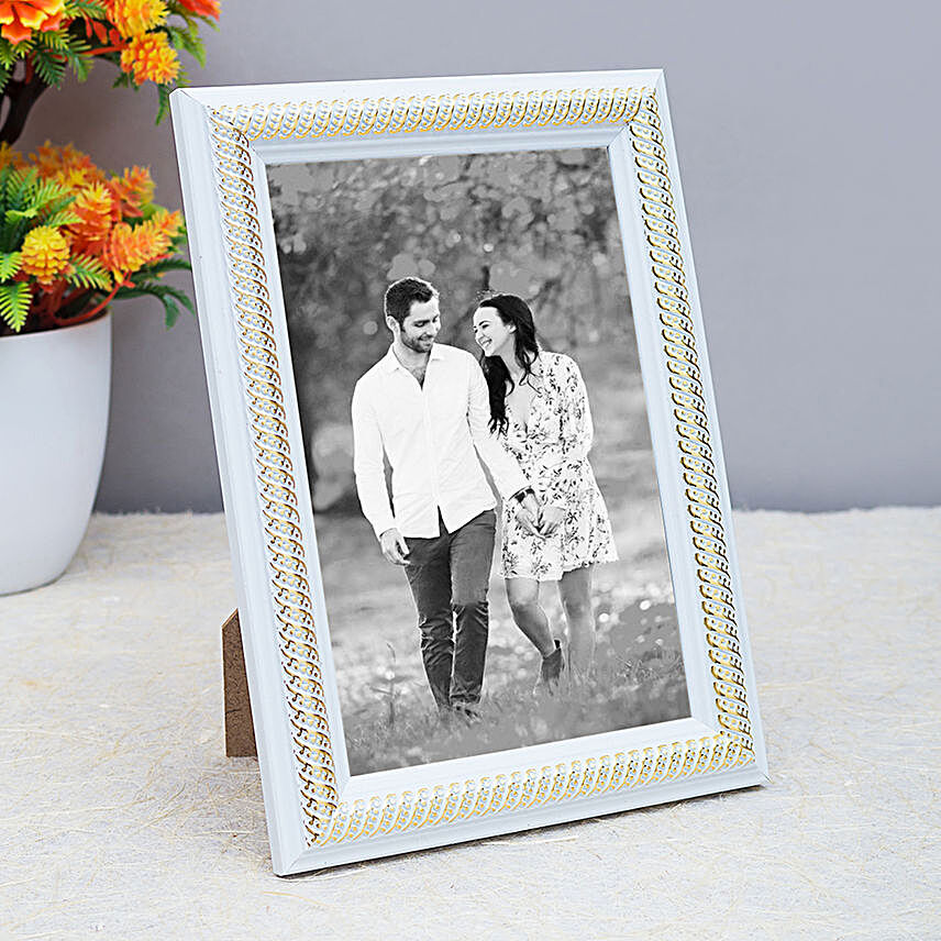 Personalised White Toned Table Top Photo Frame