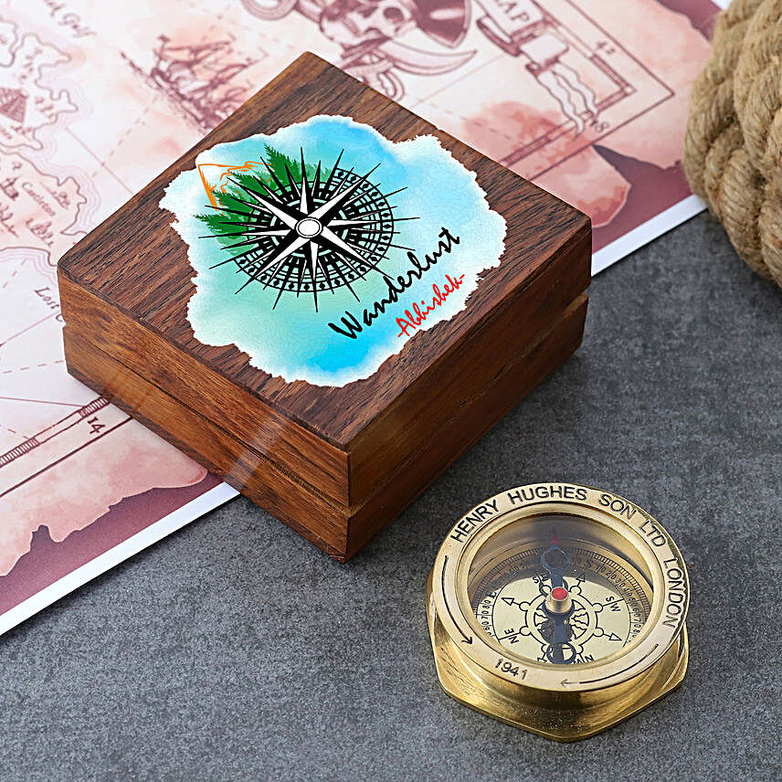 Hexa Compass With Personalised Wanderlust Box