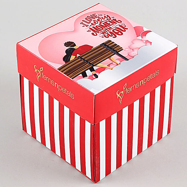 Buy/Send Red & White 4 Layer Chocolatey Explosion Box Online- FNP