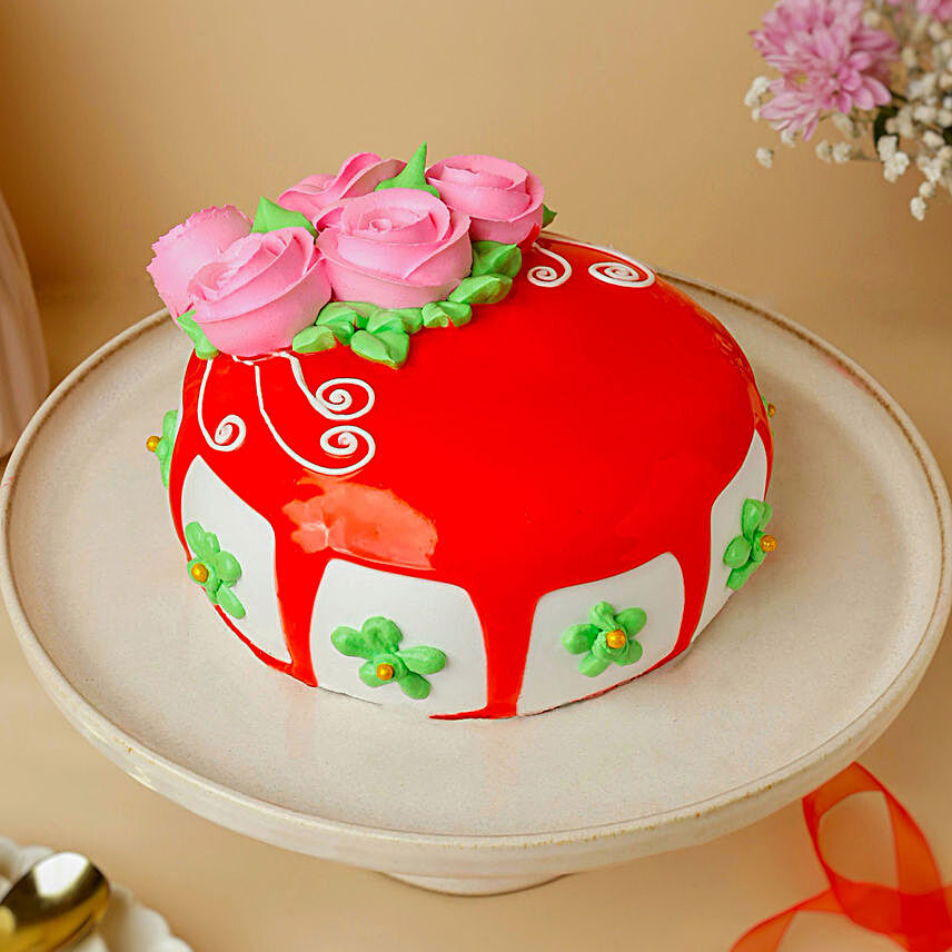 Roses On Top Chocolicious Cake:Wedding Cakes