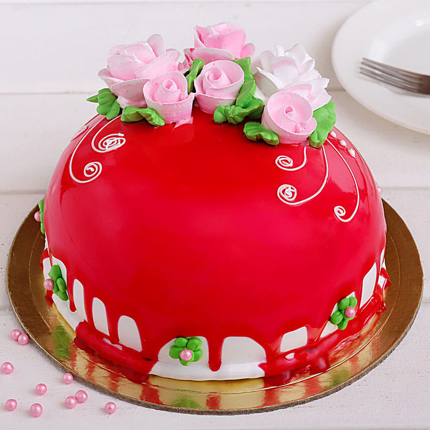 Roses On Top Chocolicious Cake- Eggless Half Kg