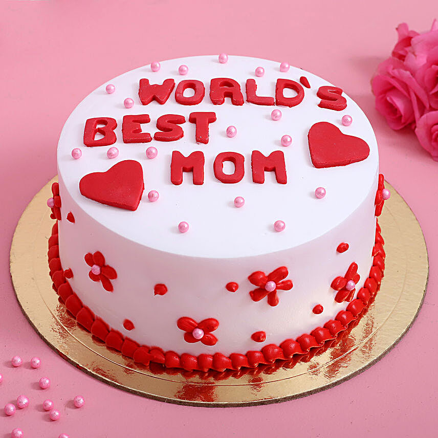 Worlds Best Mom Cake:Mothers Day Cake