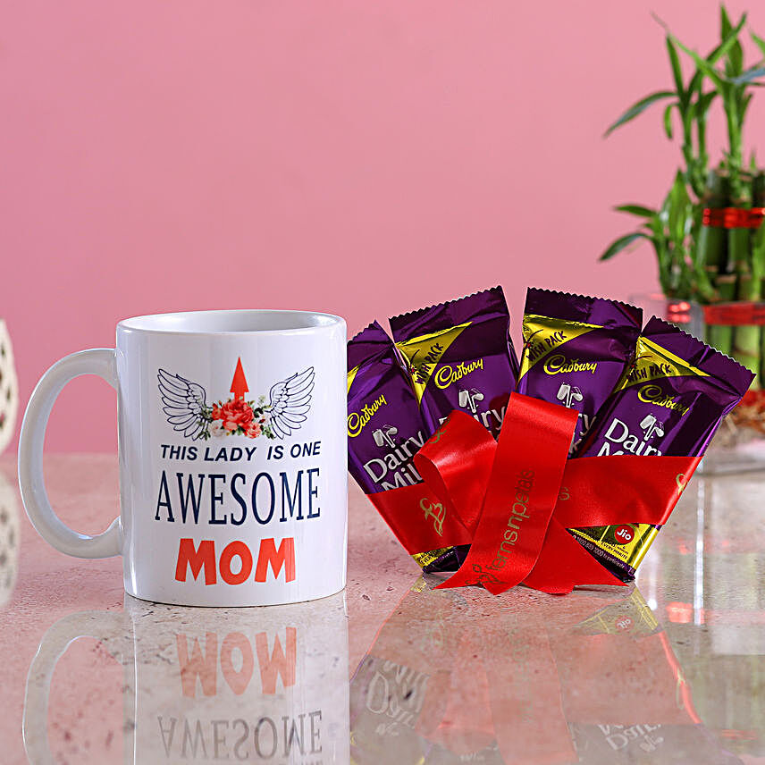Awesome Mom Mug & Dairy Milk Chocolates