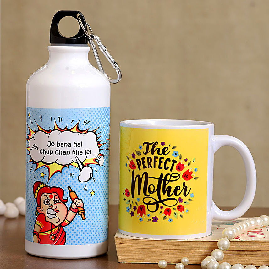 The Perfect Mother Printed Ceramic Mug And Bottle:Gift Combos For Mothers Day