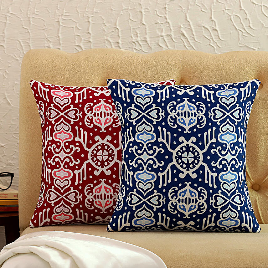 Set Of 2 Beautiful Printed Cushion Covers
