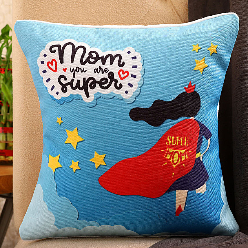 Mom You Are Super Hero Printed Cushion