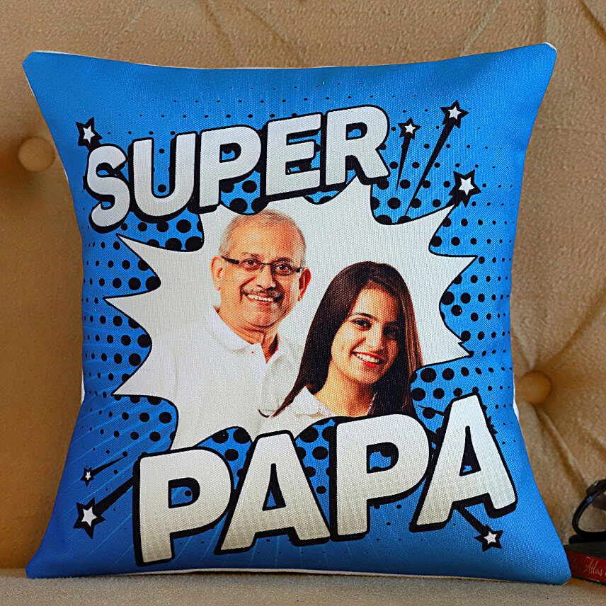 Personalised Super Papa Cushion Hand Delivery