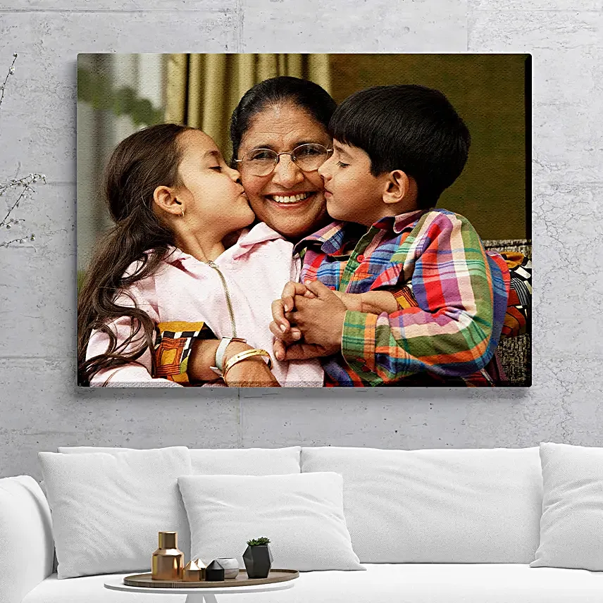 Personalised Sweet Memories Landscape Canvas Frame:Grand Parents Day Gifts