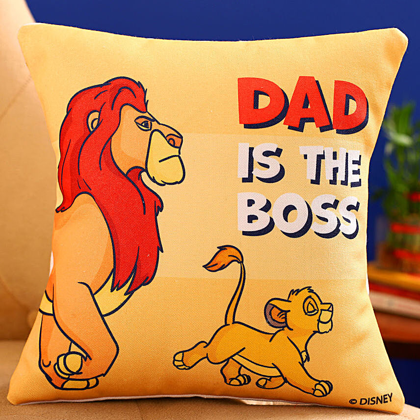 Disney Dad Is The Boss Printed Cushion Hand Delivery:Disney Gifts