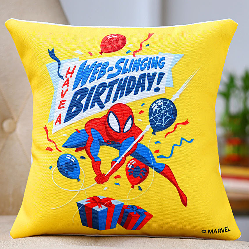 Have A Web-surging Birthday Cushion
