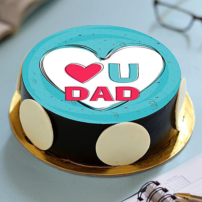 I Love You Dad Photo Cake