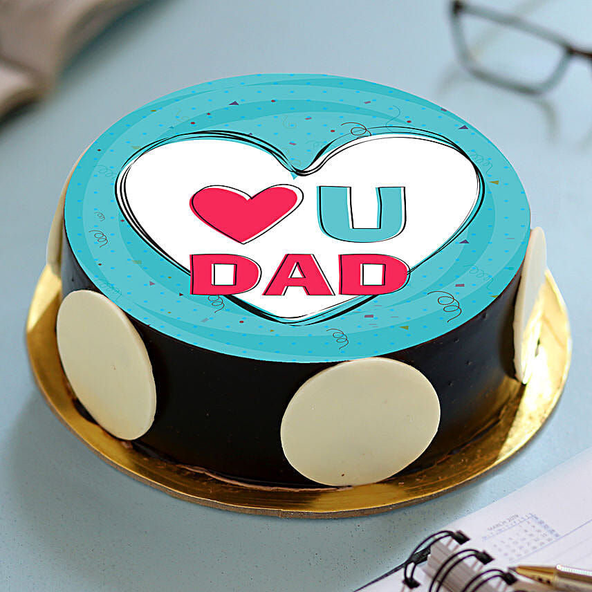 I Love You Dad Photo Cake