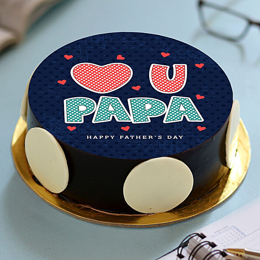 Love U Papa Photo Cake