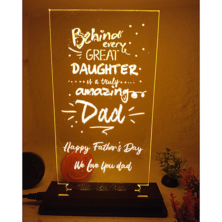 Personalised Amazing Dad Engraved LED Lamp