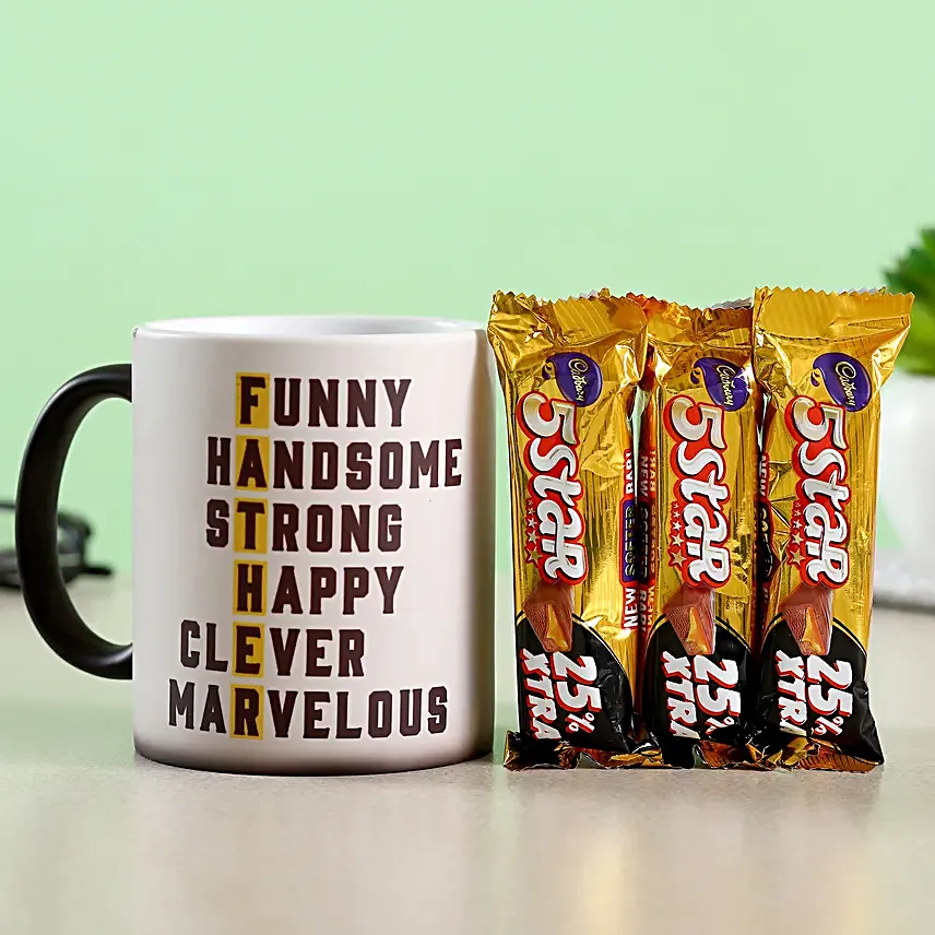 Fathers Day Special Mug and 3 Five Star Chocolates