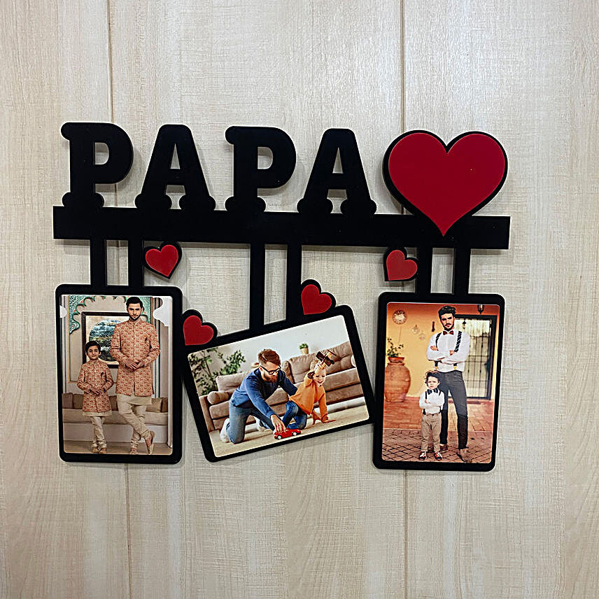 Personalised Papa 3 Pictures Photo Frame