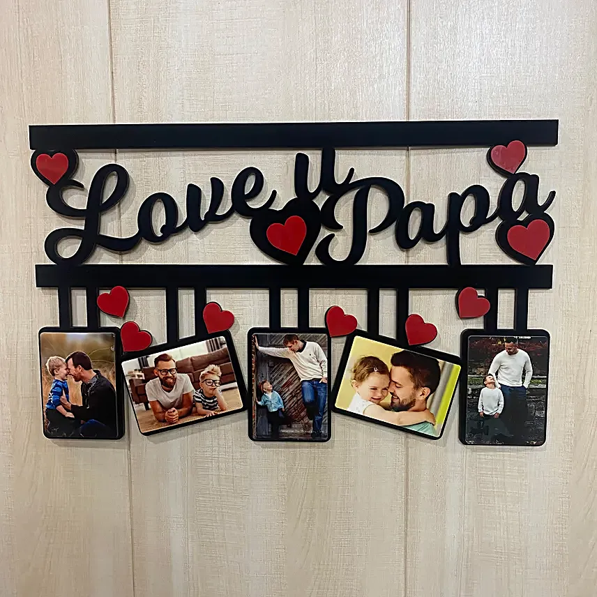 Personalised Papa 5 Pictures Photo Frame