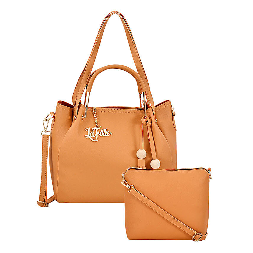 LaFille Mustard Designer Handbags- Set of 2