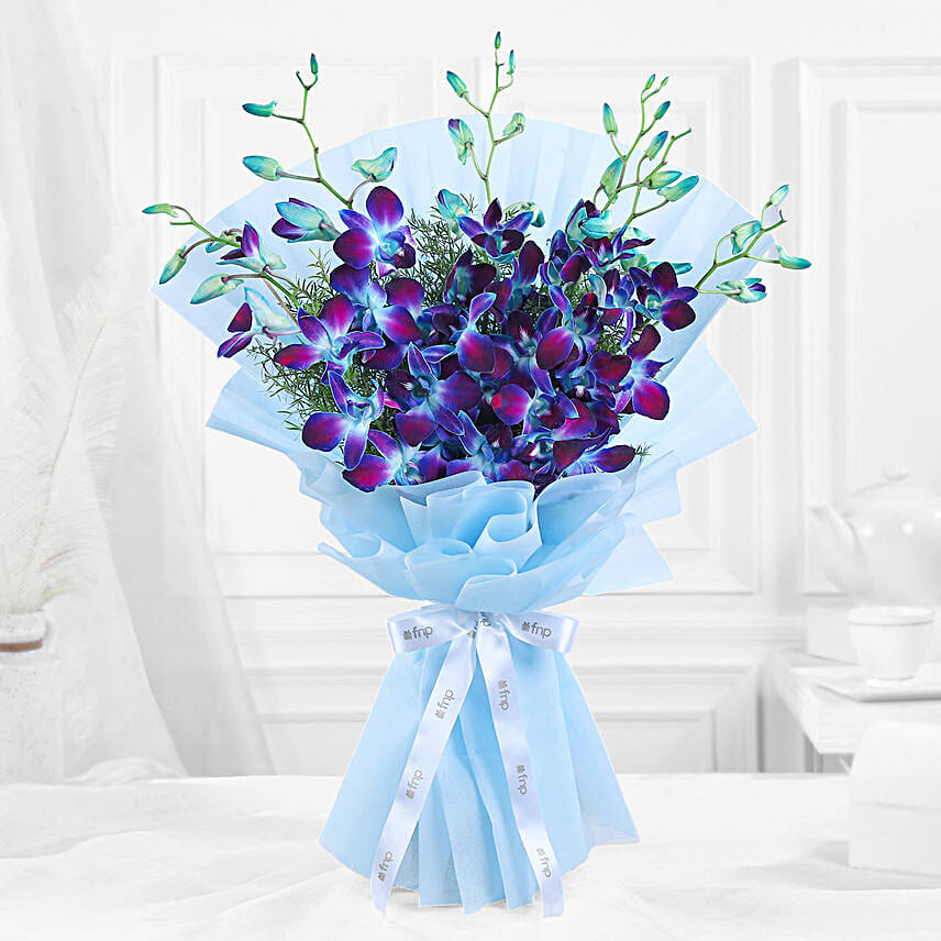 Buy/Send Mesmerising Blue Orchids Bouquet Online- FNP