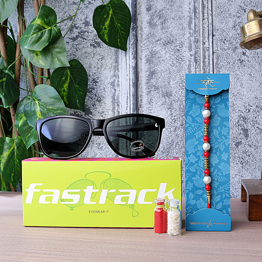 Pearl Rakhi & Fastrack Mens Sunglasses