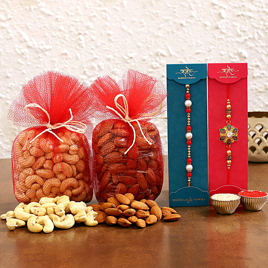 Dry Fruits Meenakari & Pearl Rakhi