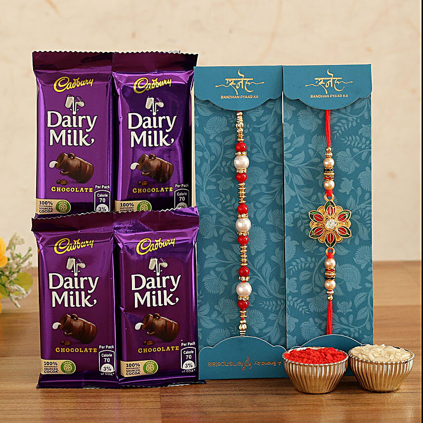 stylish designer rakhi with cadbury for elder brother:Raksha Bandhan Chocolates