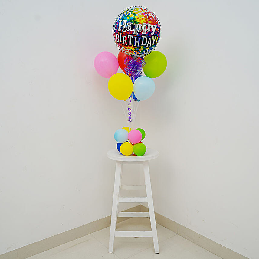 Buy/Send Colourful Happy Birthday Balloon Bouquet Online FNP