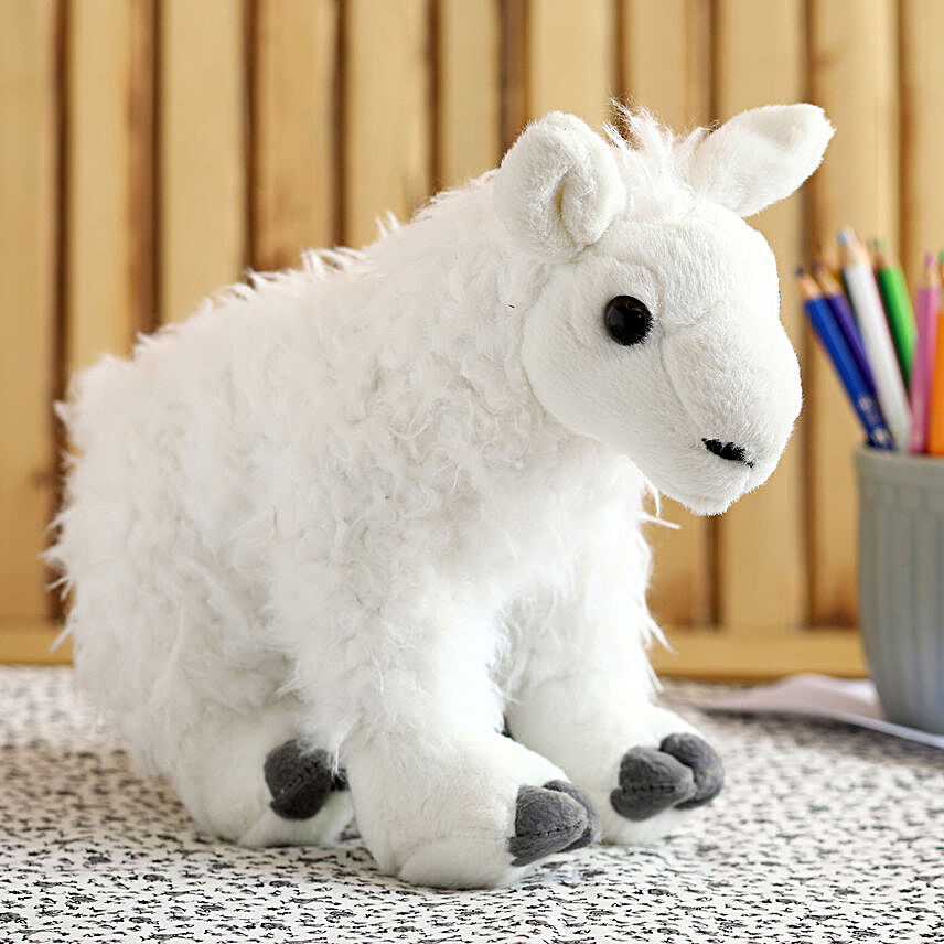 Wild Republic Plush White Sitting Llama Soft Toy